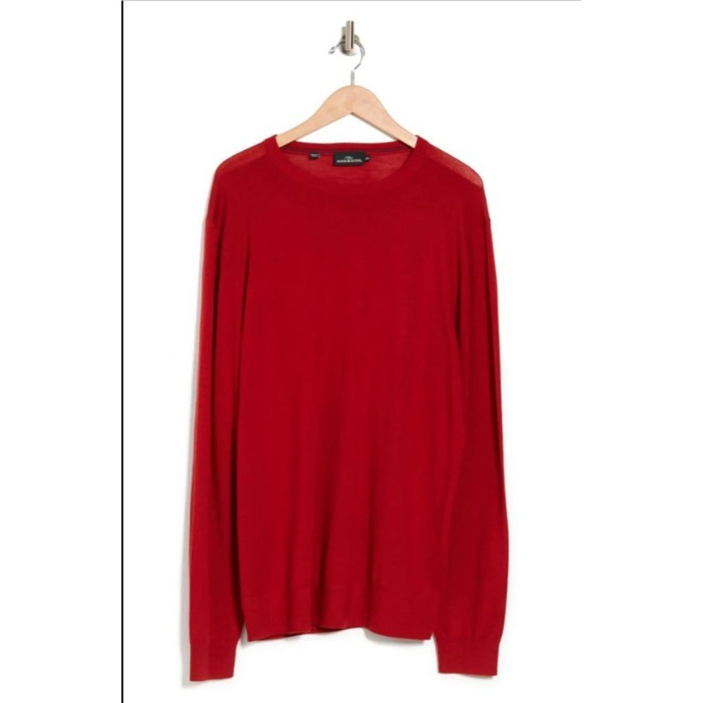 RODD & GUNN Hillend Wool Crew Neck Sweater Rust X-Large NEW - Picture 1 of 6